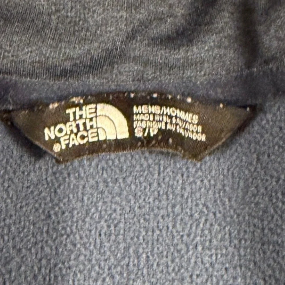 The North Face Mens Quarter Zip‎ Pullover Navy Blue Heather Fleece Small S